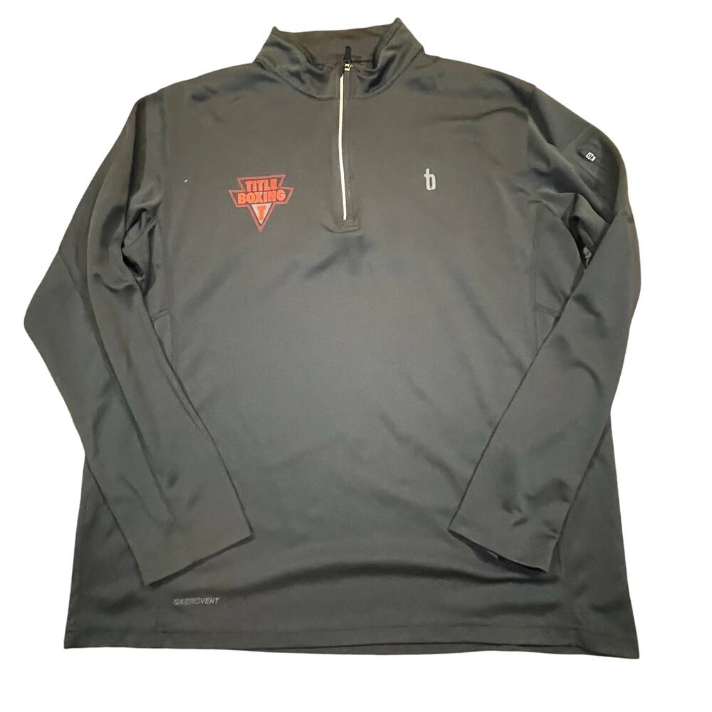 Title Boxing Mens XL Quarter Zip Athletic Pullover Gray Training Gym Top